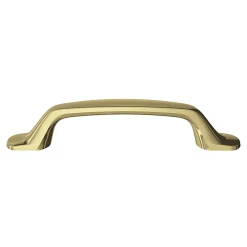 Sale GoodHome Poignée de meuble nœud Govlin aluminium effet laiton doré l.131mm x l.19mm x H. 24mm entraxe 96mm