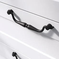 Outlet GoodHome Poignée de meuble nœud Kilhog mat noir l.143mm x H. 35mm entraxe 128mm