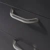 Sale GoodHome Poignée de meuble nœud Irvil aluminium effet nickel satin gris l.110mm x l.12mm x H. 30mm entraxe 96mm