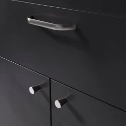 GoodHome Poignée de meuble nœud Irvil aluminium effet nickel satin gris l.142mm x l.12mm x H. 30mm entraxe 128mm* Poignée De Meuble