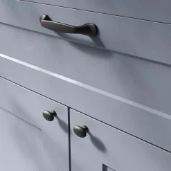 Best GoodHome Poignée de meuble nœud Govlin aluminium mat noir l.131mm x l.19mm x H. 24mm entraxe 96mm