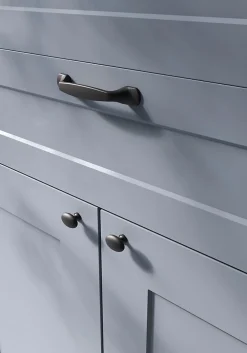 Best GoodHome Poignée de meuble nœud Govlin aluminium mat noir l.131mm x l.19mm x H. 24mm entraxe 96mm