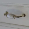 GoodHome Poignée de meuble nœud Porcelaine Vras blanc 96mm* Poignée De Meuble