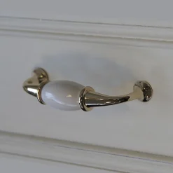 GoodHome Poignée de meuble nœud Porcelaine Vras blanc 96mm* Poignée De Meuble