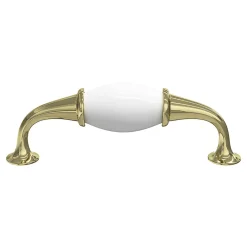 GoodHome Poignée de meuble nœud Porcelaine Vras blanc 96mm* Poignée De Meuble