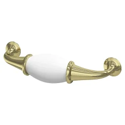GoodHome Poignée de meuble nœud Porcelaine Vras blanc 96mm* Poignée De Meuble