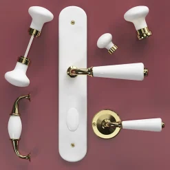GoodHome Poignée de meuble nœud Porcelaine Vras blanc 96mm* Poignée De Meuble