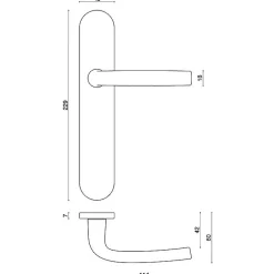 Vachette Poignée de porte d'entrée - Logio - - Gris argent - Clé I - 195 mm* Poignée De Porte Intérieure