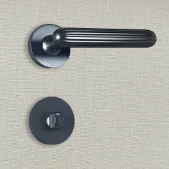 Sale Katchmee Poignée de porte design à condamnation finition aspect noir mat Davia -
