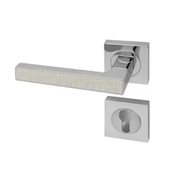 Sale Reivilo Poignée de porte d'intérieur Premium chrome aspect Textile opale à cylindre