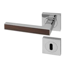 Sale Reivilo Poignée de porte d'intérieur Premium chrome aspect Wenge à clé