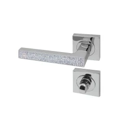 Reivilo Poignée de porte d'intérieur Premium chrome Strass à condamnation* Poignée Sur Rosace