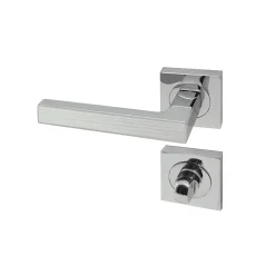 Reivilo Poignée de porte d'intérieur Premium chrome Chêne Blanc à condamnation* Poignée Sur Rosace