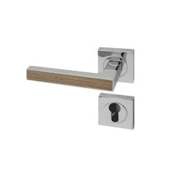 Reivilo Poignée de porte d'intérieur Premium chrome Chêne Gris à cylindre