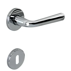 Hardwarexchange Poignée de porte intérieure sur rosaceZamac chrome brillant Avec ressort de rappel* Poignée Sur Rosace