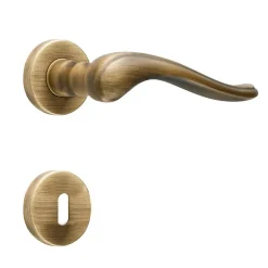 Best Hardwarexchange Poignée de porte intérieure sur rosaceLaiton bronze brossé mat Avec ressort de rappel