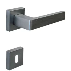 Hardwarexchange Poignée de porte intérieure sur rosaceZamac chrome satiné mat Avec ressort de rappel