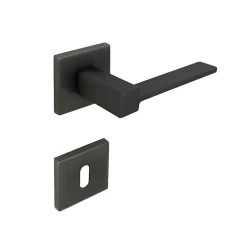 Hardwarexchange Poignée de porte intérieure sur rosaceZamac canon de fusil mat Avec ressort de rappel* Poignée Sur Rosace