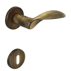 Hardwarexchange Poignée de porte intérieure sur rosace Zamac bronze brossé mat Avec ressort de rappel* Poignée Sur Rosace