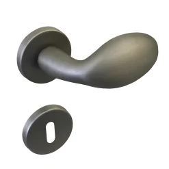 New Hardwarexchange Poignée de porte intérieure sur rosaceZamac nickel satiné mat Avec ressort de rappel