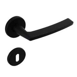 Hardwarexchange Poignée de porte intérieure sur rosace Zamac noir mat Avec ressort de rappel* Poignée Sur Rosace