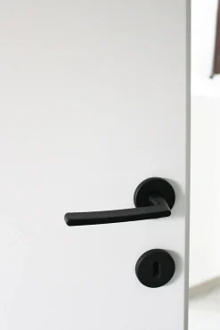 Hardwarexchange Poignée de porte intérieure sur rosace Zamac noir mat Avec ressort de rappel* Poignée Sur Rosace