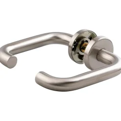 Vachette Poignée de porte sur rosace inox satinée - Bec de cane - Linox 492 -* Poignée Sur Rosace
