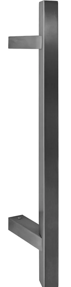 New Hardwarexchange Poignée de tirage Carrée 25x25 mm - Entraxe350 - S85 - A70 - L500 mm - incliné 45 - INOX 304 Laqué RAL 9005 Noir Mat