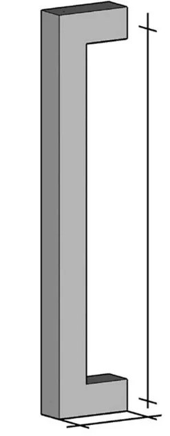 Online Hardwarexchange Poignée de tirage Carrée 30x30 mm - Entraxe350 mm - INOX 304 satiné