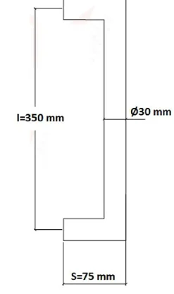 Best Hardwarexchange Poignée de tirage Diamètre 30 mm - Entraxe350 mm - INOX 304 Laqué RAL 9005 Noir Mat