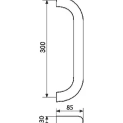 Vachette Poignée de tirage droite argent - Diamètre 30 x 330 mm - PG 3000 -* Poignée De Porte Extérieure|Tirant De Porte