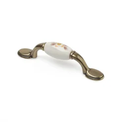 New Niubo Poignée en porcelaine marron, dimensions: 125x20x32mm, inserts: 96mm-
