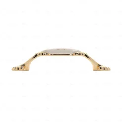New Hardwarexchange Poignée pour meubles en zamac et Porcelaine Entraxe 96 plaqué or