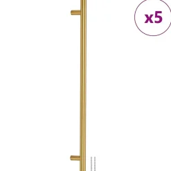 Vidaxl Poignées d armoire 5 pcs doré 480 mm acier inoxydable* Poignée De Meuble