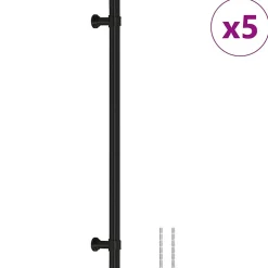 Vidaxl Poignées d armoire 5 pcs noir 224 mm acier inoxydable* Poignée De Meuble