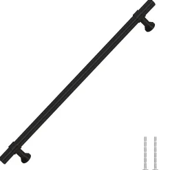 Vidaxl Poignées d armoire 5 pcs noir 224 mm acier inoxydable* Poignée De Meuble