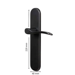 Clearance Easy K Poignées de porte EASY-K Ersa sans perçage noires 220x40mm Trou de clé L