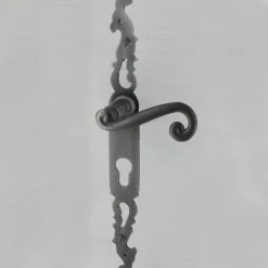 Hot Secury-T Poignées de porte fer forgé COQ 330x36mm vieil argent à saillie rehaussée Trou de cylindre i 330X36 mm