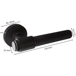 Discount Secury-T Poignées de porte sur rosace ronde noir mat industriel - Modèle Ema
