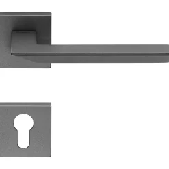 Online Hardwarexchange Poignées, Lot de 20, rosace carrée A CLIPSER rosace trou de clé I pour cylindre finition gris garant 5 ans, pour porte d'entrée