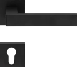 Sale Hardwarexchange Poignées pour porte d'entrée, Lot de 20, rosace carrée A CLIPSER, rosace trou de clé I pour cylindre, noir, garantie 5 ans