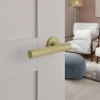 GoodHome Poignées sur rosace à visser en aluminium effet doré Irus* Poignée Sur Rosace