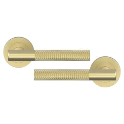 GoodHome Poignées sur rosace à visser en aluminium effet doré Irus* Poignée Sur Rosace