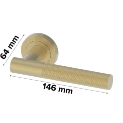 GoodHome Poignées sur rosace à visser en aluminium effet doré Irus* Poignée Sur Rosace