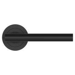 Clearance GoodHome Poignées sur rosace à visser ronde en aluminium noir mat Logeo