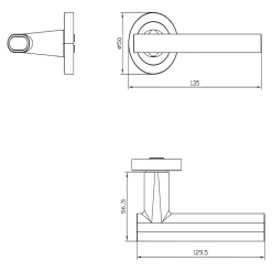 Clearance GoodHome Poignées sur rosace à visser ronde en aluminium noir mat Logeo