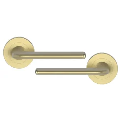 GoodHome Poignées sur rosace à visser en aluminium effet doré Arzh* Poignée Sur Rosace