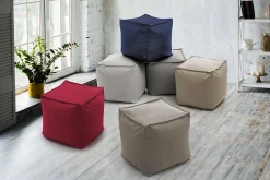 Talamo Italia Pouf Annalaura, Pouf multifonctionnel, Fauteuil relaxant en tissu rembourré, 100% Made in Italy, 45x45h45 cm, Gris* Pouf Et Poire