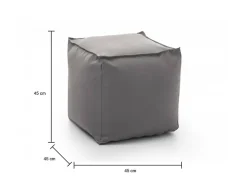 Talamo Italia Pouf Annalaura, Pouf multifonctionnel, Fauteuil relaxant en tissu rembourré, 100% Made in Italy, 45x45h45 cm, Gris* Pouf Et Poire