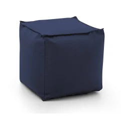 Talamo Italia Pouf Aron, Pouf multifonctionnel, Fauteuil relaxant en tissu rembourré, 100% Made in Italy, 45x45h45 cm, Bleu* Pouf Et Poire